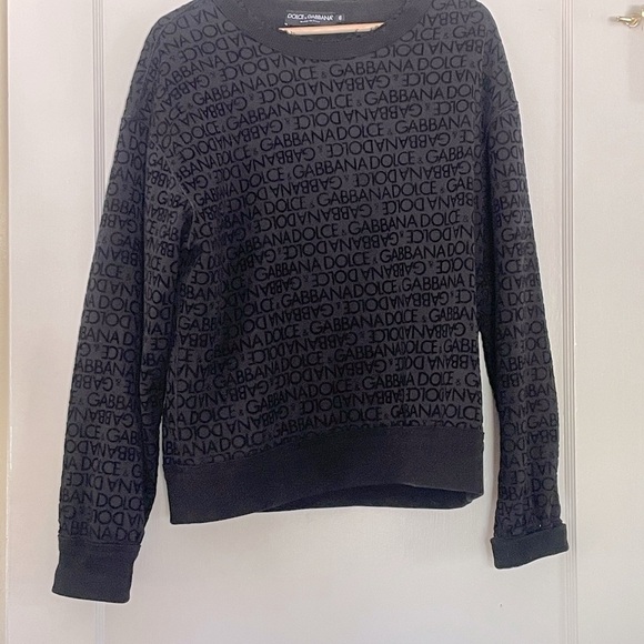 Dolce & Gabbana Black Textured Crewneck - Picture 1 of 5